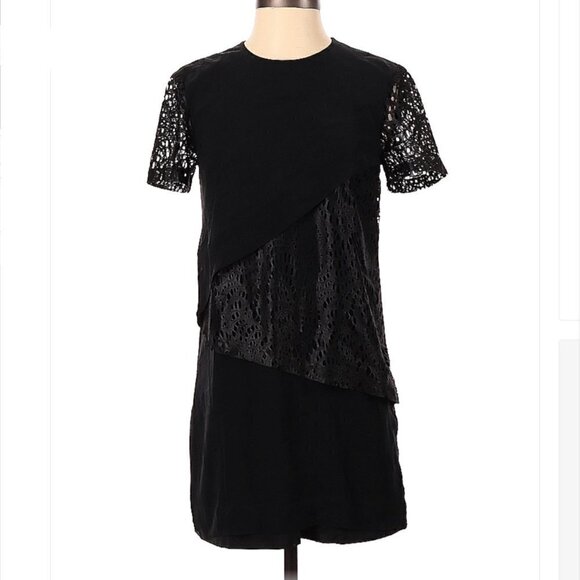ROBERT Rodriguez Black Silk Short Sleeve Dress Size 2 - Picture 1 of 3